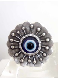 Уникален дамски пръстен със синьо око за защита от лоши очи и негативна енергия универсален размер
